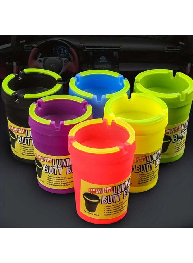 علبة سجائر للسيارة تتوهج في الظلام وتنطفئ تلقائياً، 2 قطعة، حامل رماد محمول للمكتب والشاحنة - Image 1